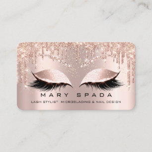 Carte De Visite Maquillage Eyebrows Lashes Browns Rose étincelle 