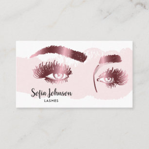 Carte De Visite Maquillage Eyebrows Lashes Rose Gold Eyes