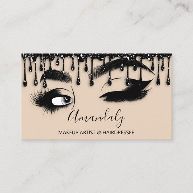 Carte De Visite Maquillage Eyelash Brow QR CODE Logo Microblade no (Devant)