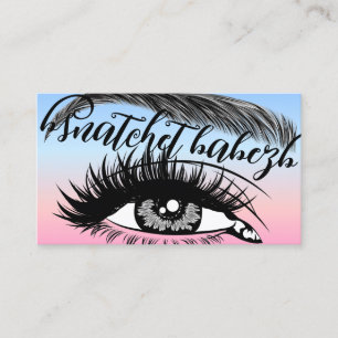 Carte De Visite Maquillage Eyelash Brows QRCode Logo Reimbow
