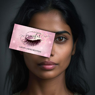 Carte De Visite Maquillage Eyelash Code QR Logo Parties scintillan
