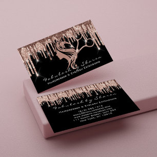 Carte De Visite Maquillage Eyelash Coiffeur ciseaux Rose