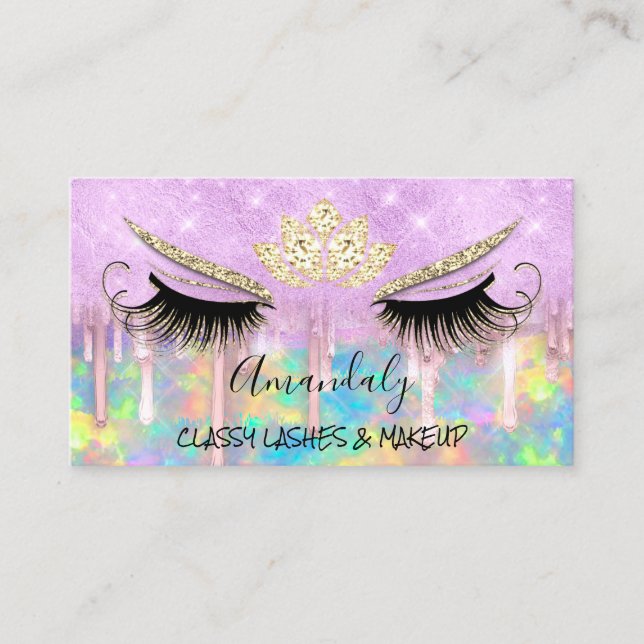 Carte De Visite Maquillage Eyelash Microblade Drivers Lotus Purple (Devant)