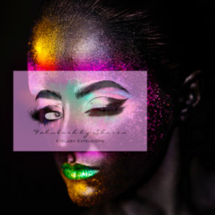 Carte De Visite Maquillage Eyelash QR CODE Logo Microblading Brows