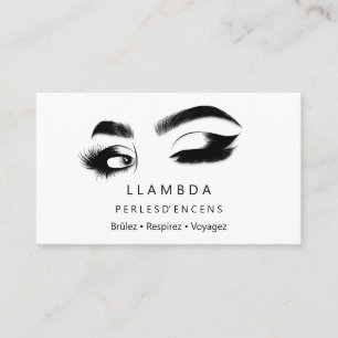 Carte De Visite Maquillage Eyelashes Brows Minimal Logo White G