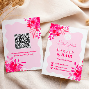 Carte De Visite Maquillage floral rose-chaud