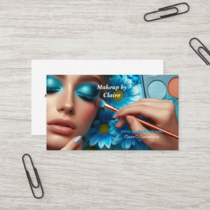 Carte De Visite Maquillage Glamour Ombre à Paupières Bleue