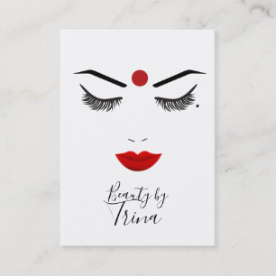 Carte De Visite Maquillage Hindou Point Beauté Yeux Cils & Lèvres
