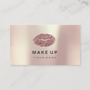 Carte De Visite Maquillage lèvres Rose Rose Rose Parties scintilla