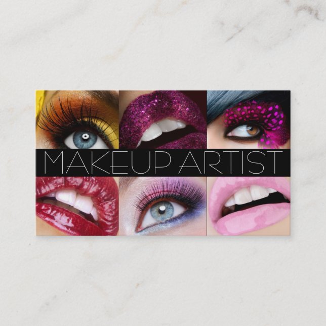 Carte De Visite Maquillage moderne Artiste Cosmetologie Salon Beau (Devant)