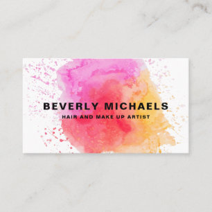 Carte De Visite Maquillage moderne Artiste Salon des cheveux Aquar