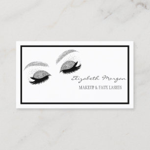 Carte De Visite Maquillage Moderne Élégant, Cils Faux Pailletés Ar
