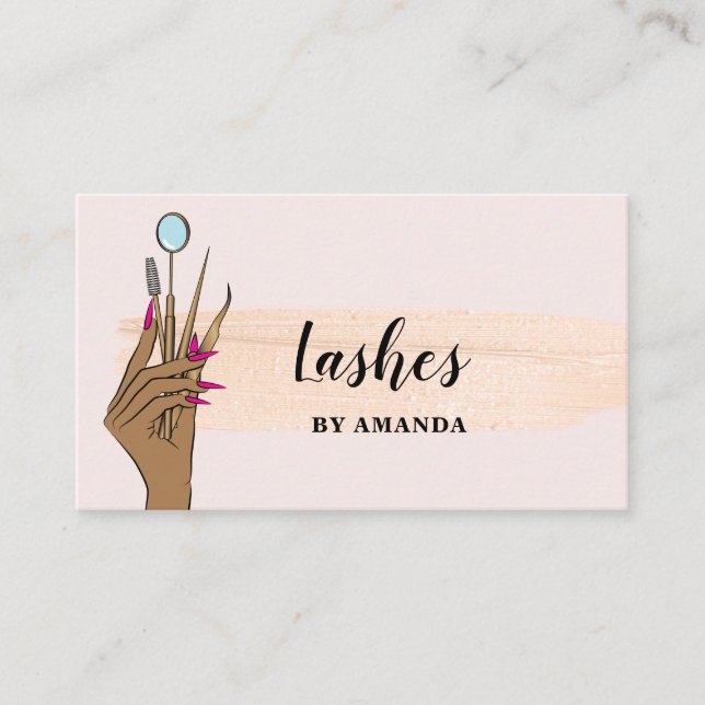 Carte De Visite Maquillage moderne Eyebrow Eyes Lashes Girls Busin (Devant)