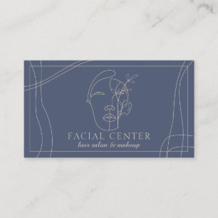 Carte De Visite Maquillage Moderne Marine Coiffeur & Styliste Vi