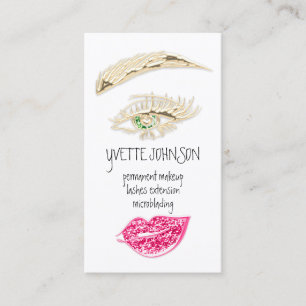 Carte De Visite Maquillage permanent Lash Brow QRCode Gold Kiss ve