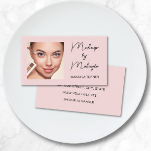 Carte De Visite Maquillage photo écriture noir rose rose