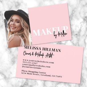 Carte De Visite Maquillage Photo Noir Rose