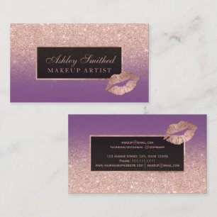Carte De Visite Maquillage pourpre d'ombre de lèvres de parties
