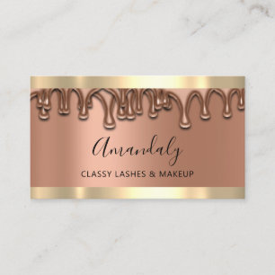 Carte De Visite Maquillage professionnel Artiste Cuivre Rose Lashe