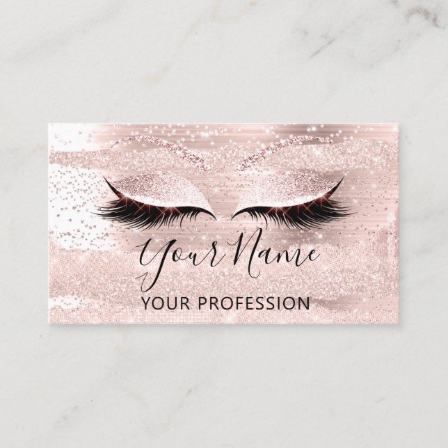 Carte De Visite Maquillage professionnel Artiste rose Eyelash Exte (Devant)