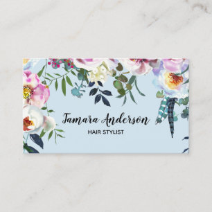 Carte De Visite Maquillage professionnel Boho rose floral de