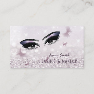 Carte De Visite Maquillage professionnel et élégant de papillons d