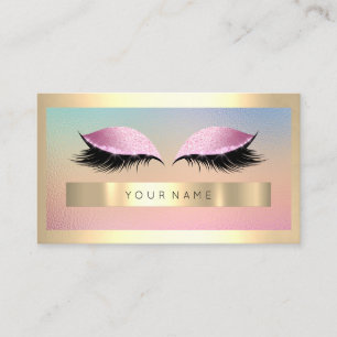 Carte De Visite Maquillage rose de trame dorée Ombre métal rose