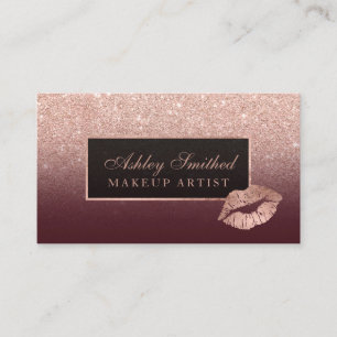Carte De Visite Maquillage rose d'ombre de Bourgogne de parties