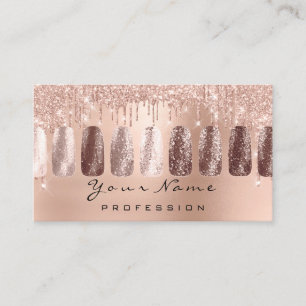 Carte De Visite Maquillage rose maigre de manucure de parties