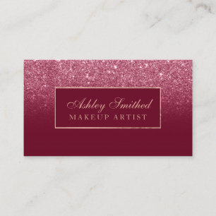 Carte De Visite Maquillage rouge moderne d'ombre de parties