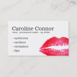 Carte De Visite Maquillage semi-permanent Tatouage visage rouge lè