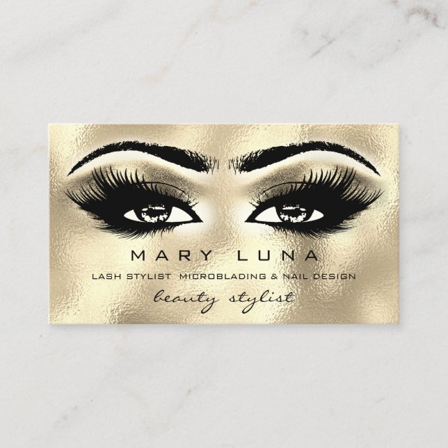 Carte De Visite Maquillage sourcils Parties scintillant or yeux mé (Devant)