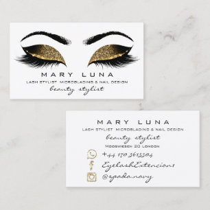 Carte De Visite Maquillage sourcils sociaux Sepia Gold Blanc