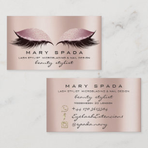 Carte De Visite Maquillage sourcils SPA rose BIEN-ÊTRE clous