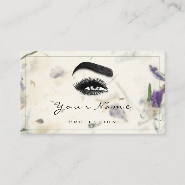 Carte De Visite Maquillage SPA beauté Floral QR LOGO Mint Green (Devant)