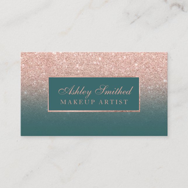 Carte De Visite Maquillage turquoise d'ombre de faux de parties (Devant)