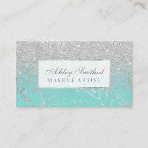 Carte De Visite Maquillage turquoise d'ombre de parties
