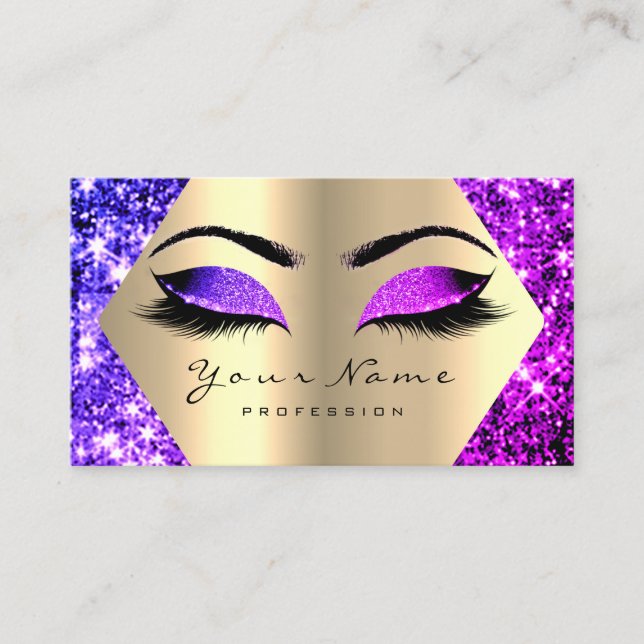Carte De Visite Maquillage violet rose Parties scintillant L'Artis (Devant)