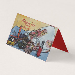 Carte De Visite maquiller artiste design rétro maquiller sac beaut