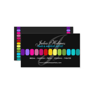 Carte De Visite Maquilleur coloré avec le monogramme