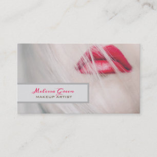 Carte De Visite maquilleur Cosmetologue Lèvres rouges Coiffeur