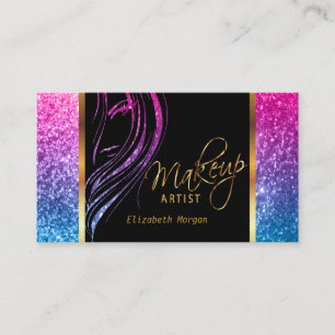 Carte De Visite Maquilleur dans des parties scintillantes colorée