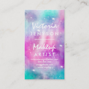 Carte De Visite Maquilleur en pastel de nébuleuse d'aquarelle