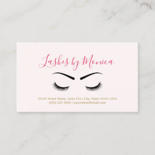 Carte De Visite Maquilleur simple avec des cils et des sourcils