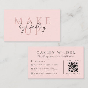 Carte De Visite Maquilleuse Code QR Rose