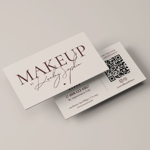 Carte De Visite Maquilleuse Minimaliste Élégant Sable