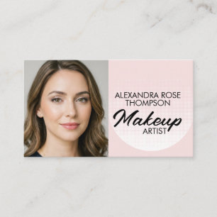 Carte De Visite Maquilleuse motif rose Blush Qr Icône sociale Bu