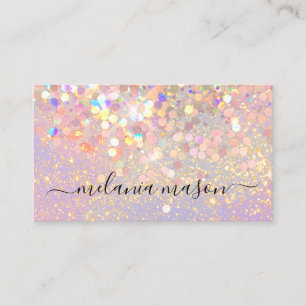 Carte De Visite Maquilleuse Paillettes holographiques Code QR Élég