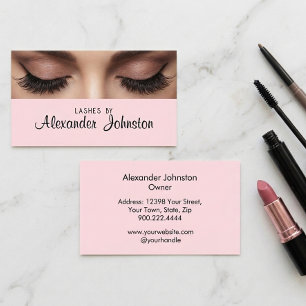 Carte De Visite Maquilleuse Professionnelle Rose Minimaliste