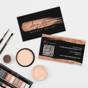 Carte De Visite Maquilleuse Rose Gold et Noir